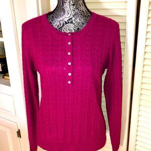 NWOT Roseberry Henley SOFT Sweater by Laura Scott Medium